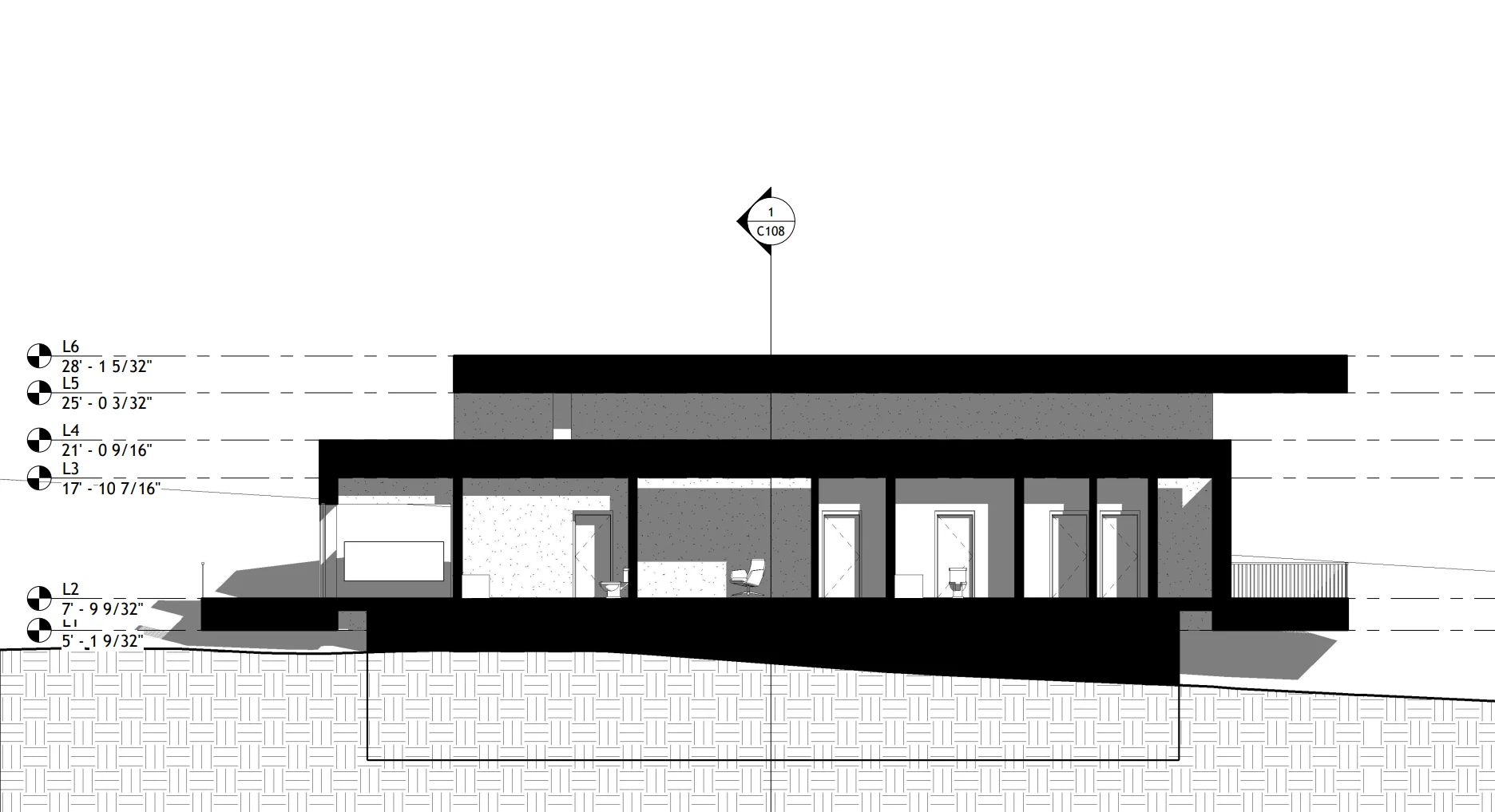 Digital Building Study — Revit Grayscale Sections, image 1