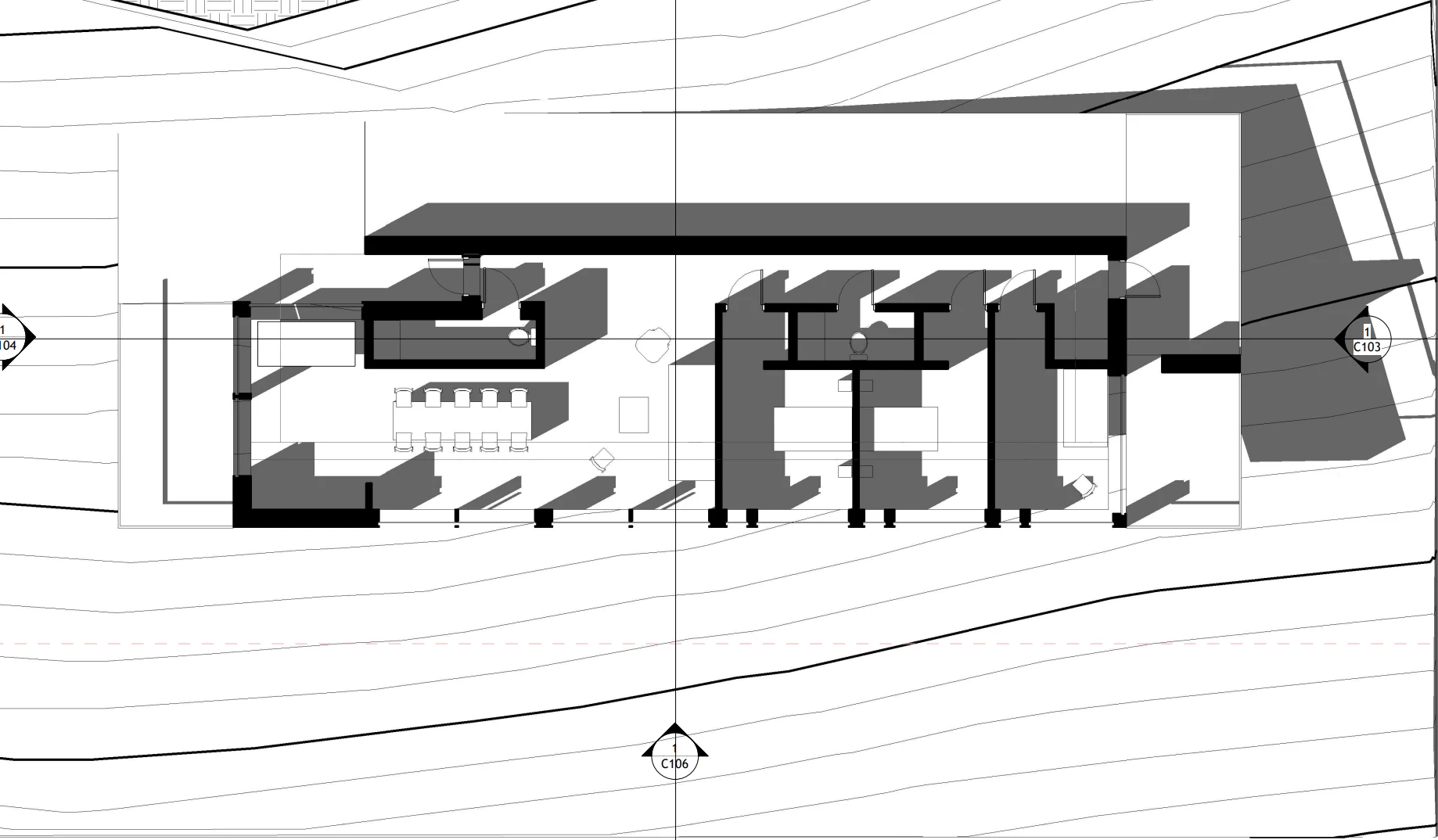 Digital Building Study — Revit Grayscale Floor/site Plan, image 1